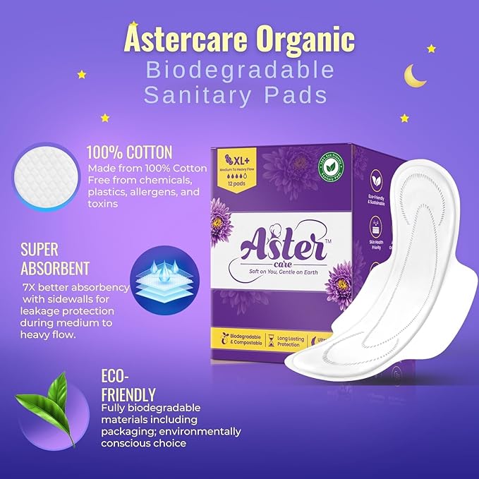 Astercare Biodegradable Sanitary pads XL+ Image 4