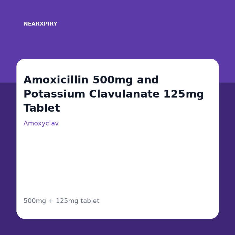 AMOXICILLIN 500MG AND POTASSIUM CLAVULANATE 125MG TABLET 